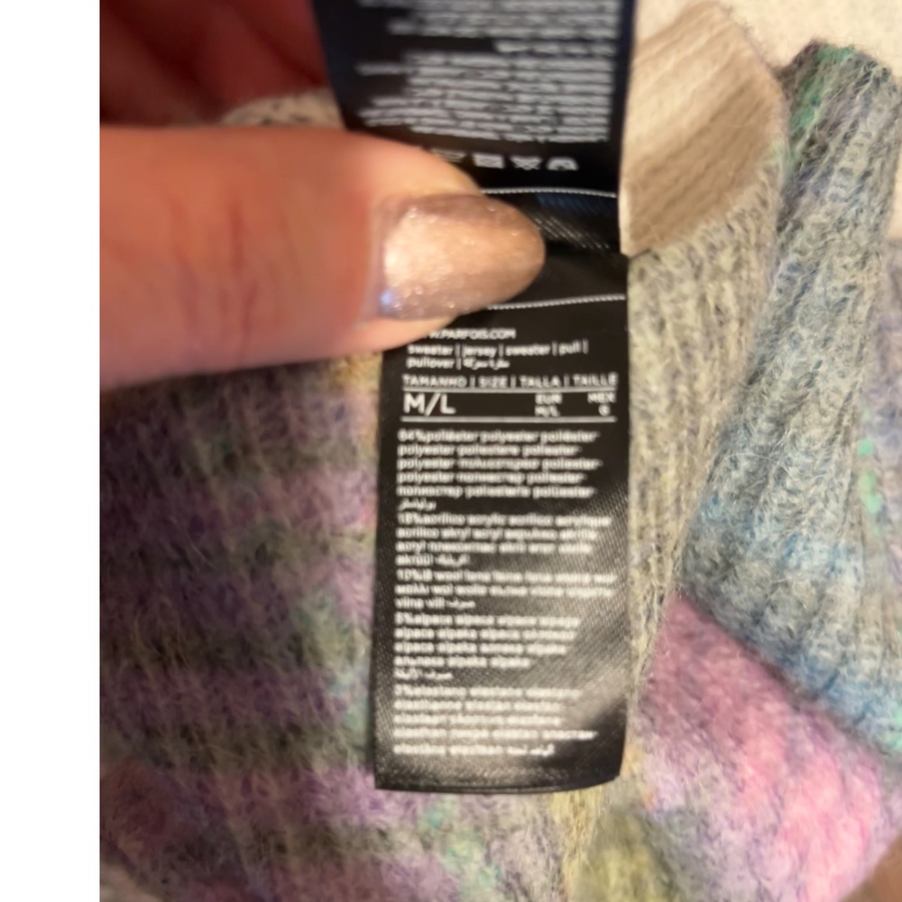 PARFOIS striped knit sweater, multi-color design
ribbed texture round neckline - Picture 12 of 13
